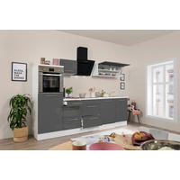 Respekta Küchenblock Premium grau hochglänzend B/H/T: ca. 280x200x60 cm Premium - weiß/grau (280,00/200,00/60,00cm) - Respekta