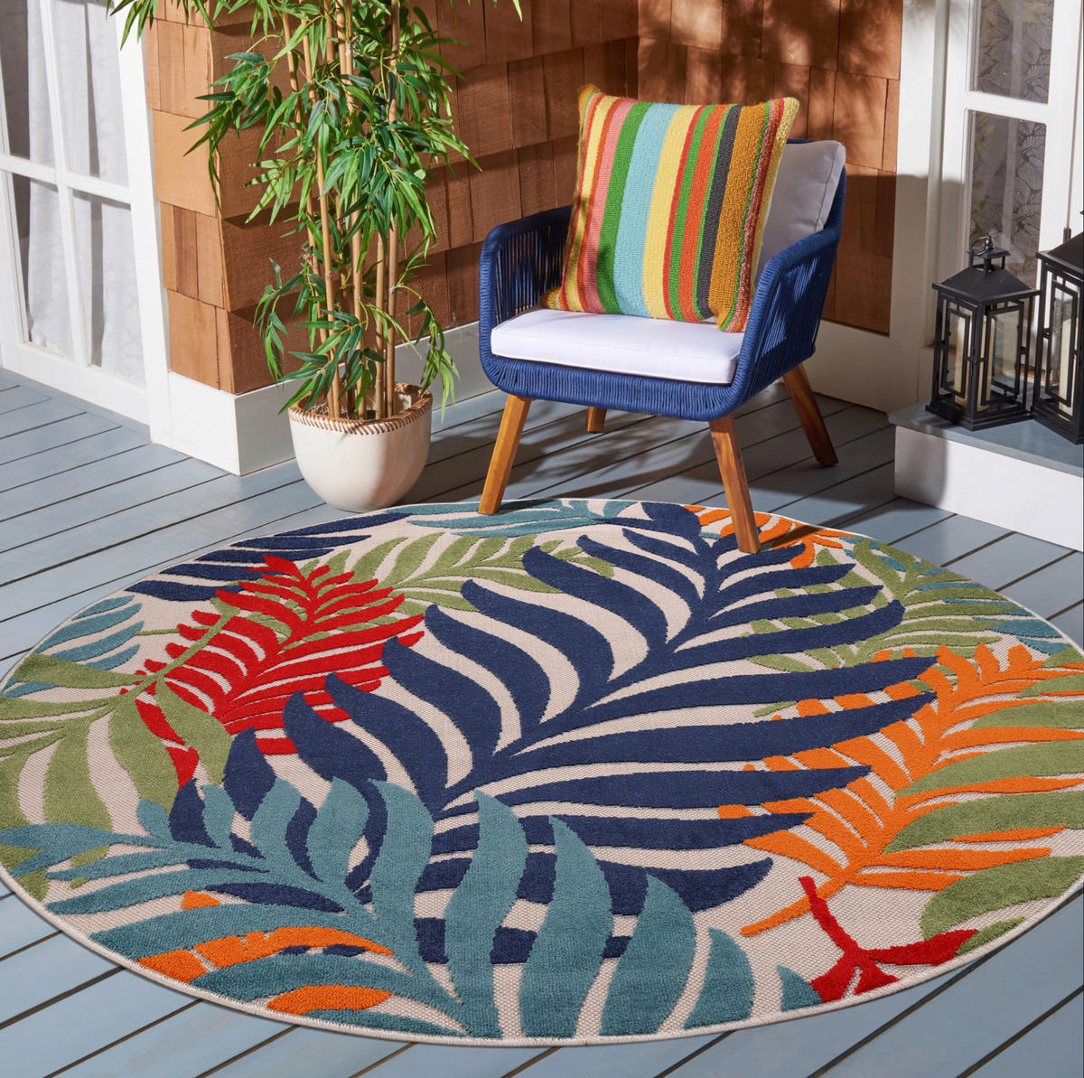 Sanat Outdoorteppich FLORAL bunt B/L: ca. 120x120 cm FLORAL - bunt (120,00/120,00cm) - Sanat