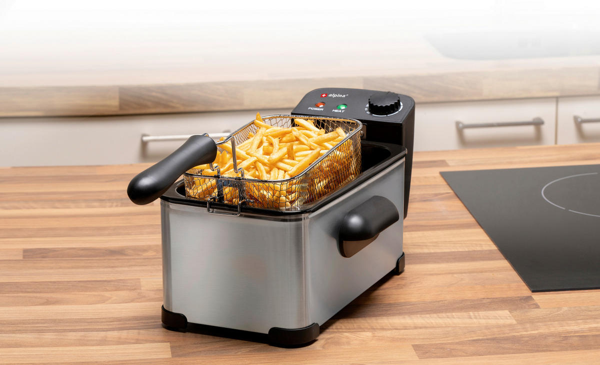 Alpina Fritteuse silber Edelstahl ca. 3 l Fritteuse - silber (3,00l) - Alpina