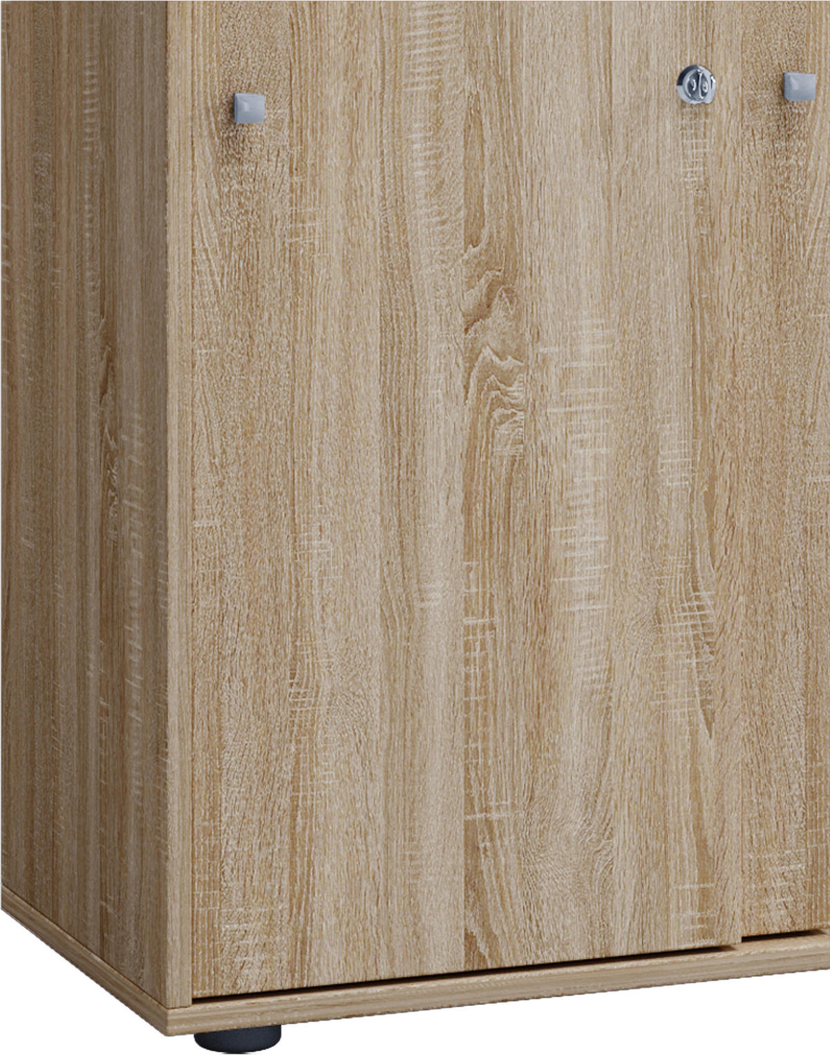 Büroschrank Lona XXL mit Schiebetüren Eiche Sonoma Nachbildung weiß B/H/T: ca. 70x184x37 cm Lona XXL mit Schiebetüren - Eiche/weiß (70,00/184,00/37,00cm) - VCM Möbel