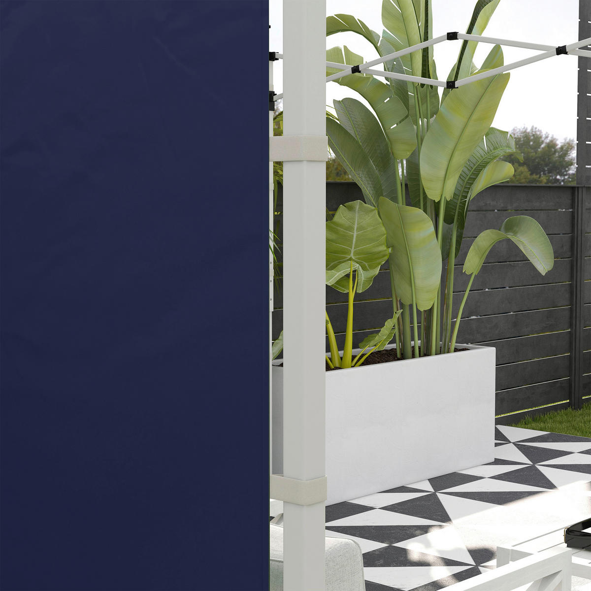 Outsunny Pavillon-Seitenwände blau Polyester H/L: ca. 195x295 cm Pavillon-Seitenwände - blau (295,00cm) - Outsunny