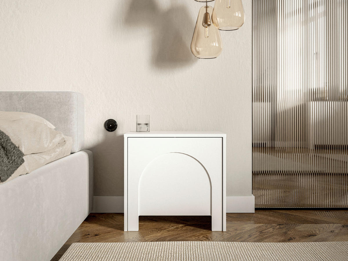 Nachtkonsole ARCO weiß B/H/T: ca. 50x49x35 cm ARCO - weiß (50,00/49,00/35,00cm) - WIPMEB