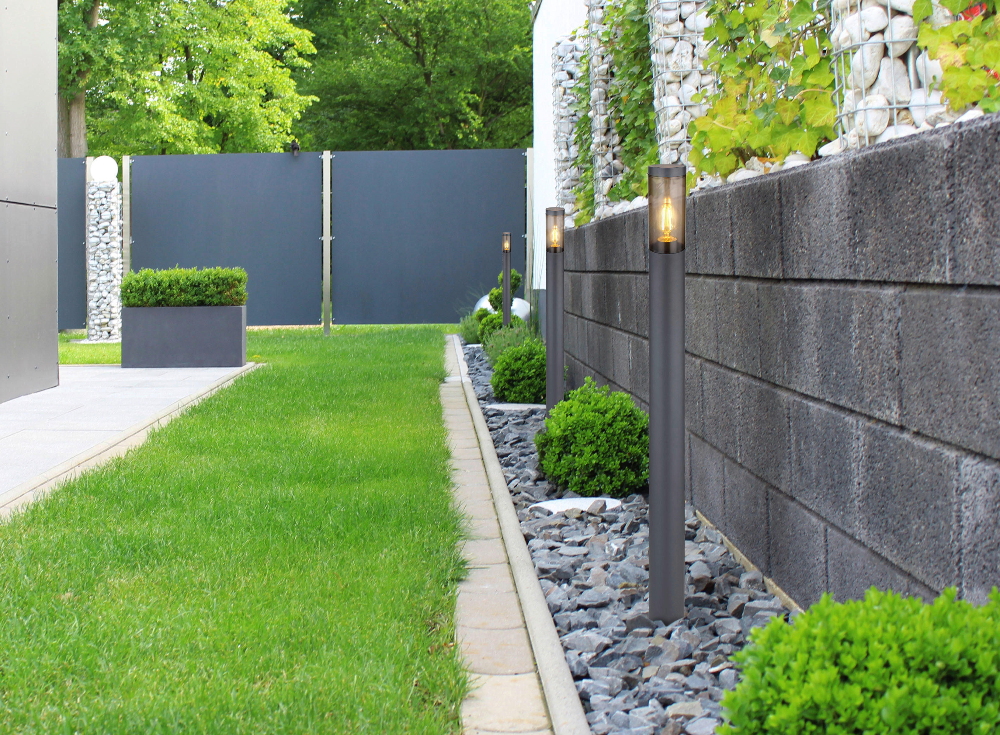 Außenleuchte Rauch anthrazit H/D: ca. 110x12,7 cm BOSTON - Rauch/anthrazit (12,70/110,00cm) - GLOBO