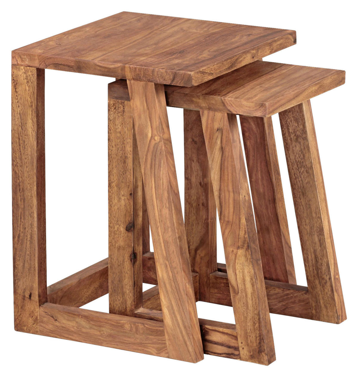 Beistelltisch 2er-Set natur Echtholz 2er-Set - natur - Wohnling