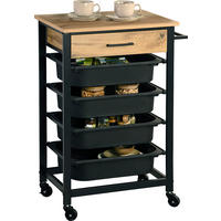 Kesper Küchenwagen natur Spanplatte B/H/T: ca. 50x81x37 cm Küchenwagen - natur/schwarz (50,00/81,00/37,00cm) - Kesper