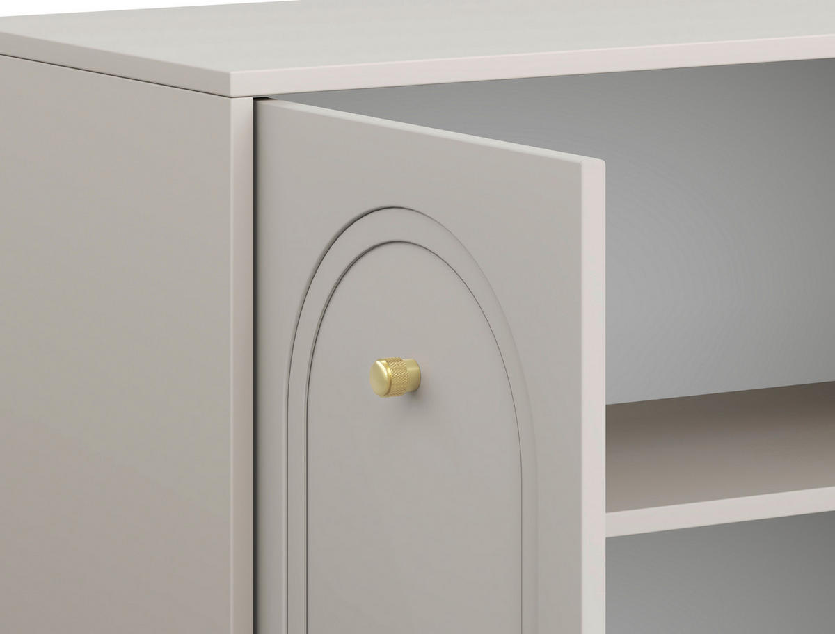 Kommode MAZOMA Eiche Kaschmirgrau Nachbildung gold Optik B/H/T: ca. 79x82x39 cm MAZOMA - gold/Eiche (79,00/82,00/39,00cm) - WIPMEB