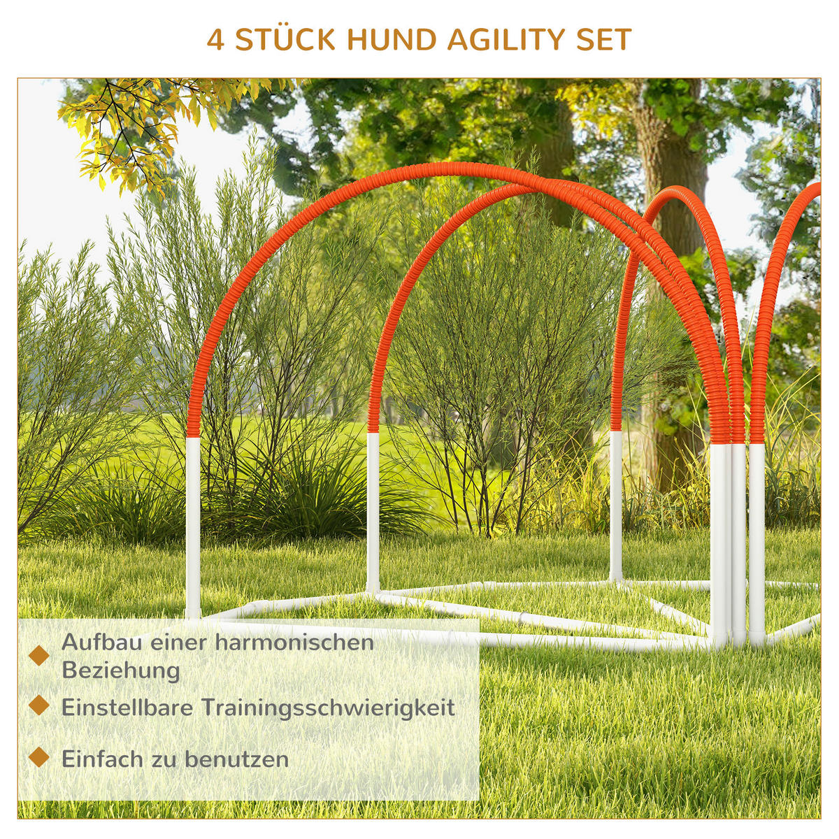 PawHut Hunde-Agility-Set weiß Kunststoff B/H/L: ca. 69x99x89 cm Hunde-Agility-Set - orange/weiß (89,00/69,00/99,00cm) - PawHut