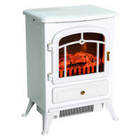 HOMCOM Elektrokamin MH820-039WT weiß Glas Metall B/H/L: ca. 28x55x42 cm ca. 1850 W Elektrokamin MH820-039WT - weiß (42,00/28,00/55,00cm) - HOMCOM