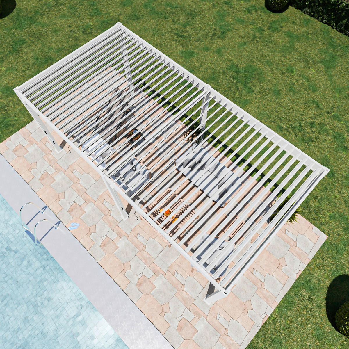 PergoLine Pergola Superior weiß Aluminium B/H/L: ca. 600x255x300 cm Superior - weiß (300,00/600,00/255,00cm) - PergoLine