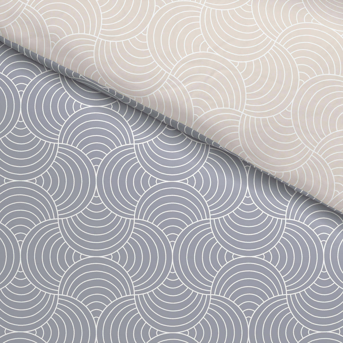 Baumwoll Bettwäsche Renforce Wendebettwäsche_Renforce_Bogen - beige/grau (135,00/200,00cm)