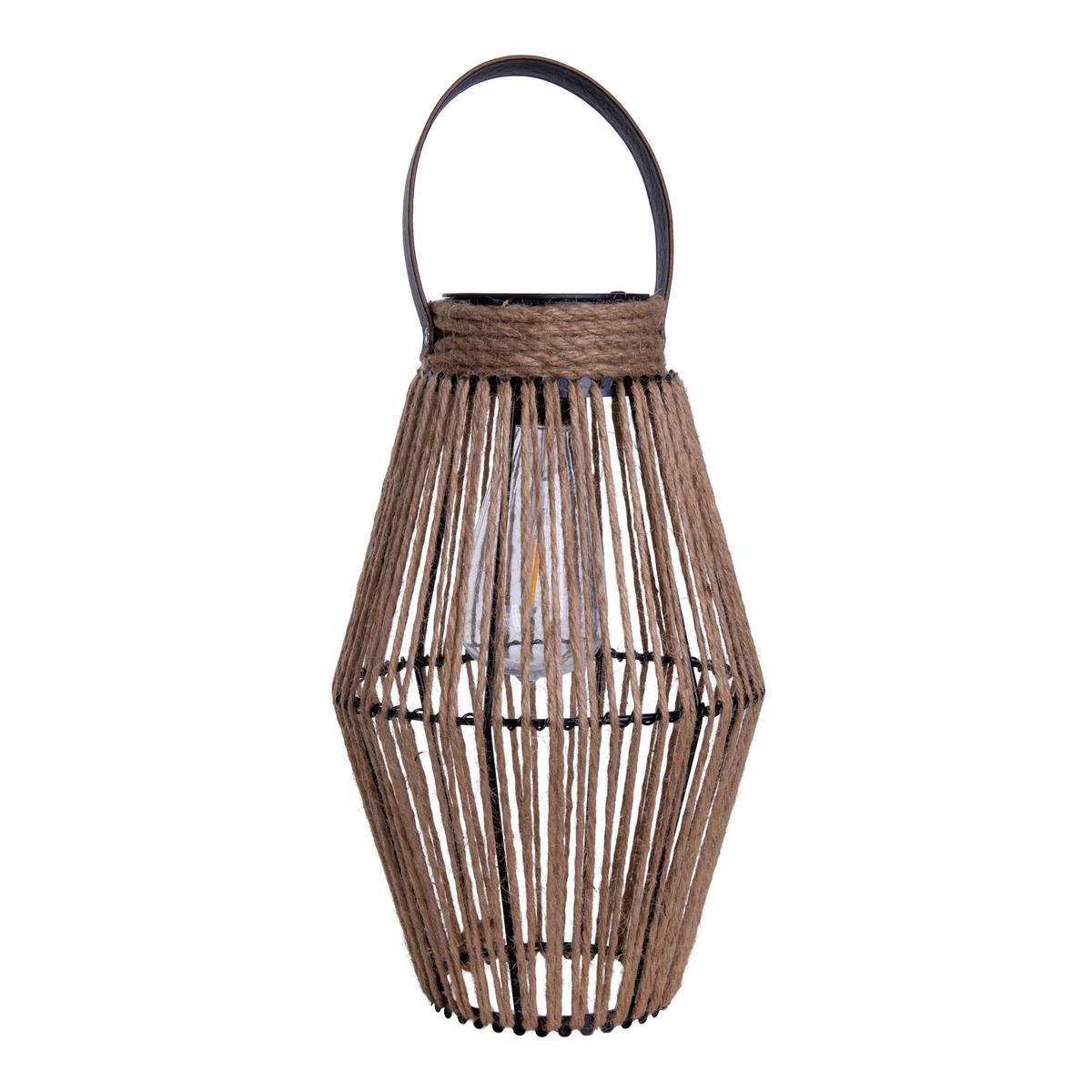 LED-Solarleuchte Korbinian 5293127 natur Kunststoff Metall B/H/L: ca. 18x30x18 cm LED Solarleuchte "KORBINIAN" - natur (18,00/18,00/30,00cm) - Näve Leuchten