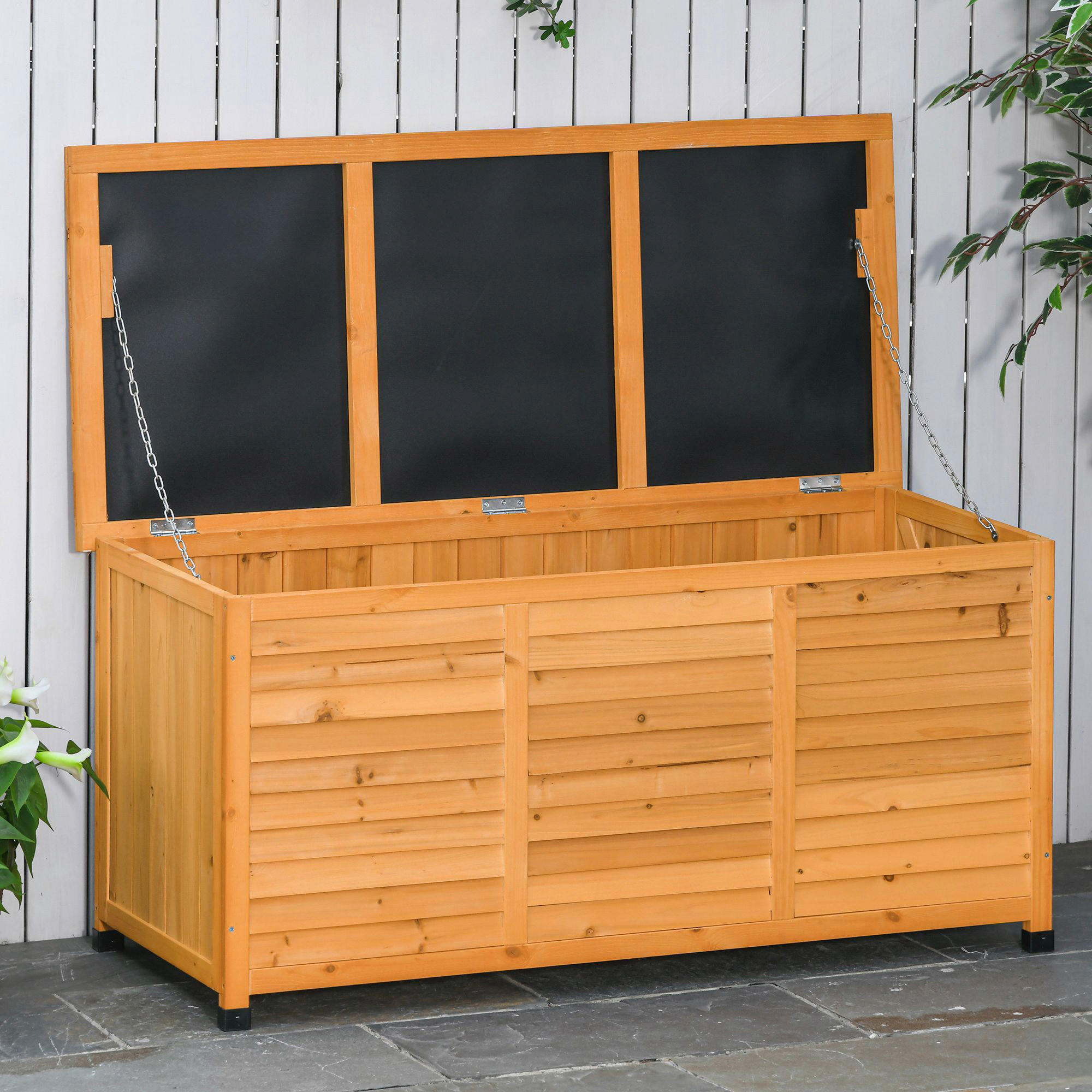 Outsunny Gartenschrank natur Holz B/H/L: ca. 56x60x127 cm Gartenschrank - natur (127,00/56,00/60,00cm) - Outsunny