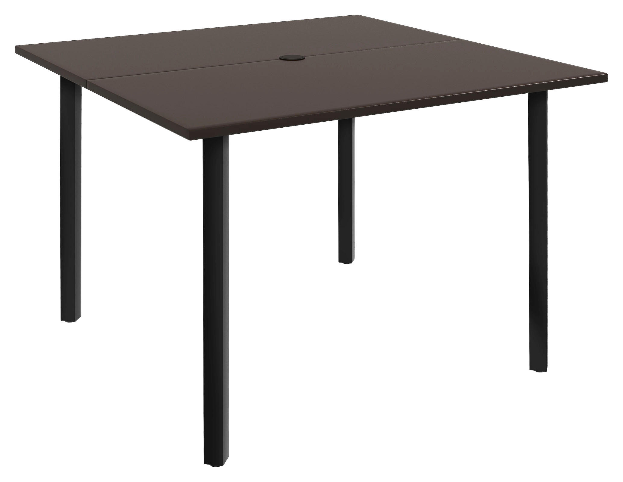 Outsunny Gartentisch braun Polypropylen B/H/L: ca. 100x100x72 cm Gartentisch - braun (72,00/100,00/100,00cm) - Outsunny