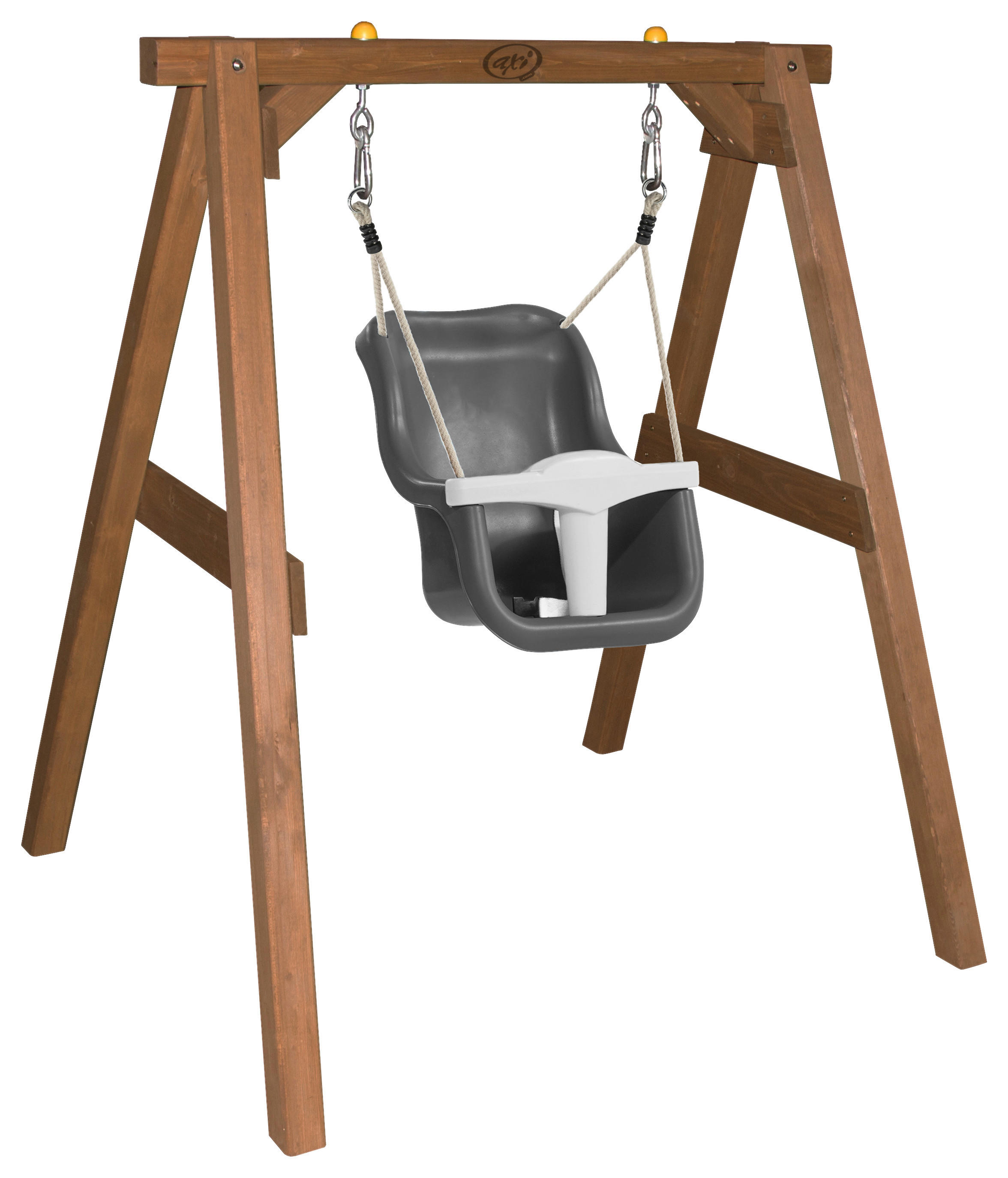 AXI Babyschaukel braun B/H/T: ca. 120x134x103 cm Babyschaukel Braun mit Sitz - braun/weiß (120,00/134,00/103,00cm) - AXI
