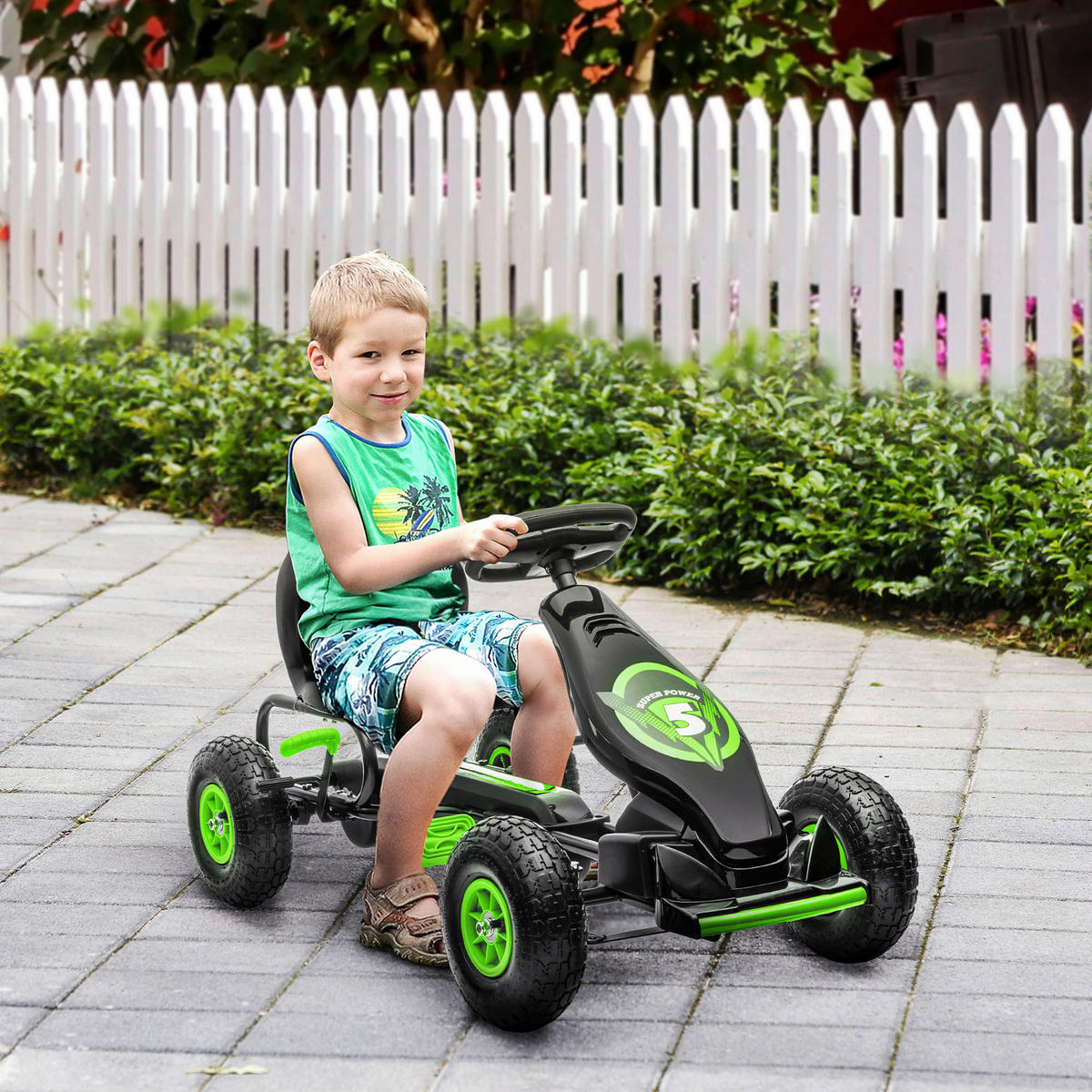 AIYAPLAY Go Kart grün B/H/L: ca. 58x61x121 cm Go Kart - schwarz/grün (121,00/58,00/61,00cm) - AIYAPLAY