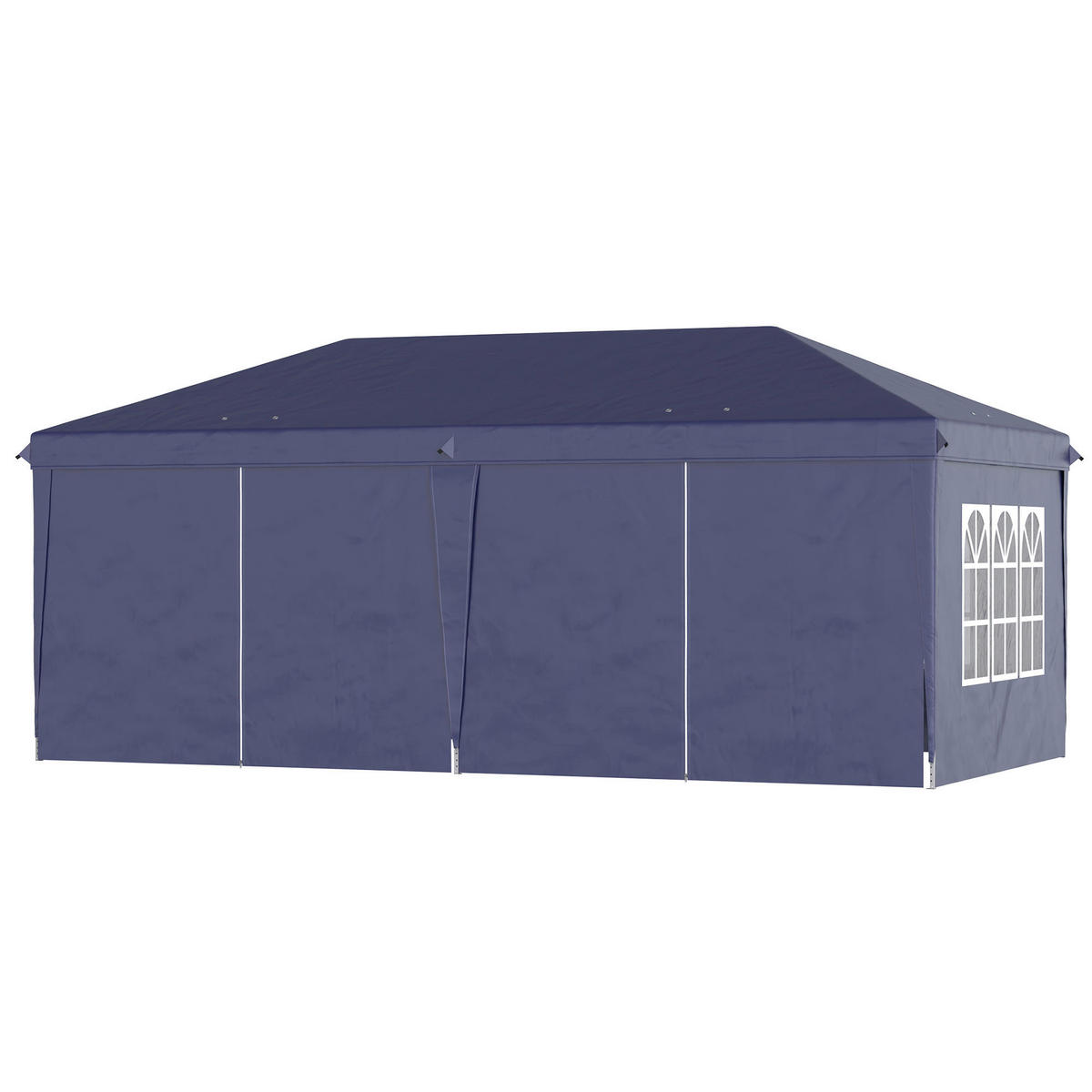 Outsunny Pavillon blau Stahl B/H/L: ca. 295x270x585 cm Pavillon - blau (585,00/295,00/270,00cm) - Outsunny