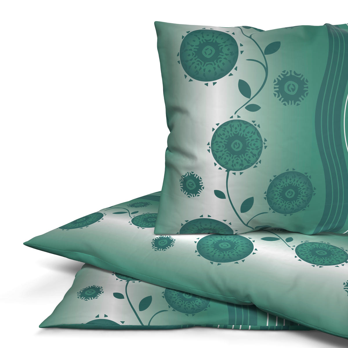 Microfaser Bettwäsche Fleece Bettwäsche_Fleece Blumen - grün (135,00/200,00cm)