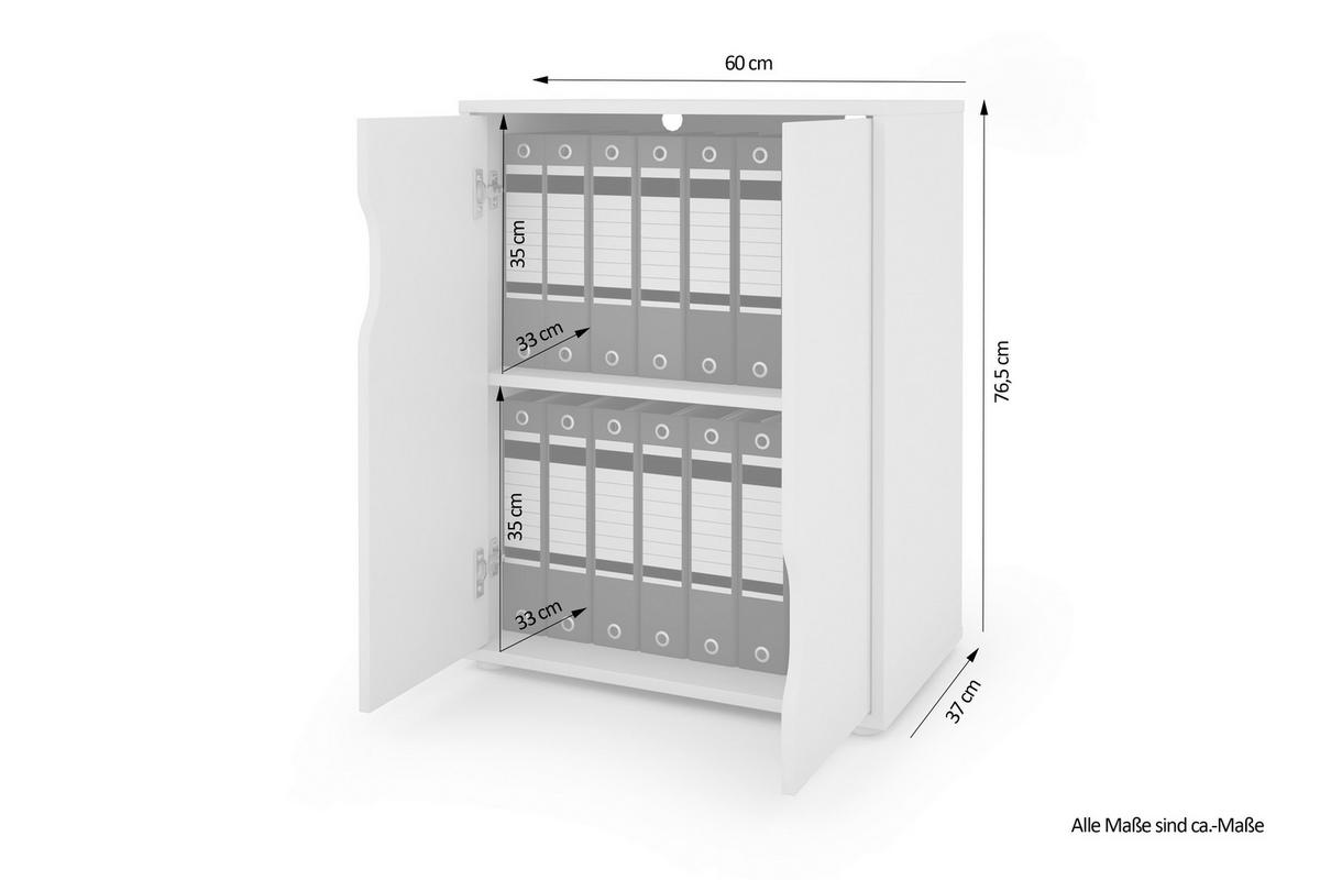 Aktenschrank BELFAST anthrazit B/H/T: ca. 60x76,5x37 cm BELFAST - anthrazit (60,00/76,50/37,00cm) - byLIVING