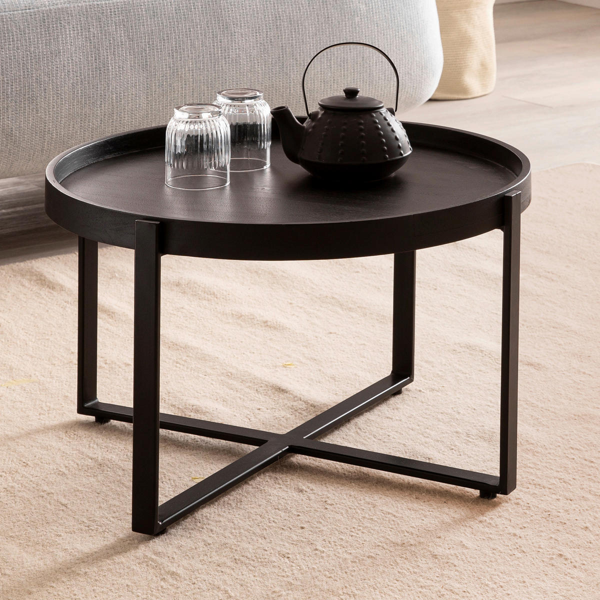 Couchtisch  B/H/T: ca. 60x35x60 cm Couchtisch - (60,00/35,00/60,00cm) - Wohnling