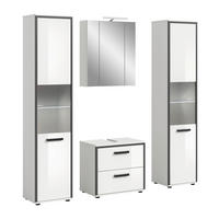 Badblock KOJAK weiß Hochglanz anthrazit grau B/H/T: ca. 171x188x37 cm KOJAK - weiß/anthrazit (171,00/188,00/37,00cm) - xonox.home