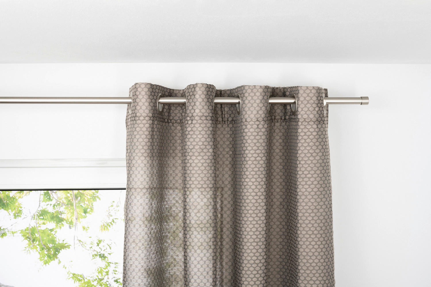 Ösenvorhang 2er Pack Dot taupe B/L: ca. 135x245 cm günstig online kaufen