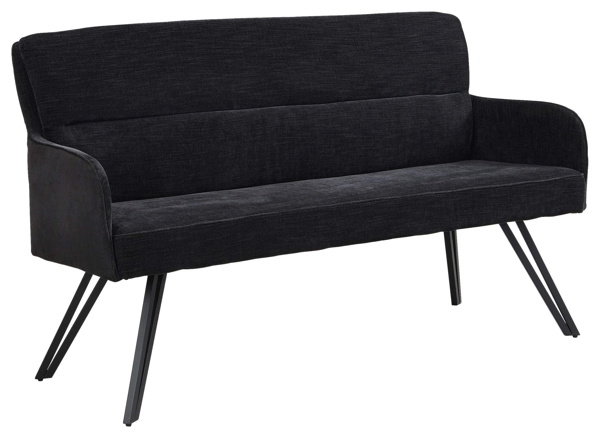 Sitzbank TINO schwarz Metall Microfaser B/H/T: ca. 140x94x67 cm TINO - schwarz (140,00/94,00/67,00cm) - byLIVING