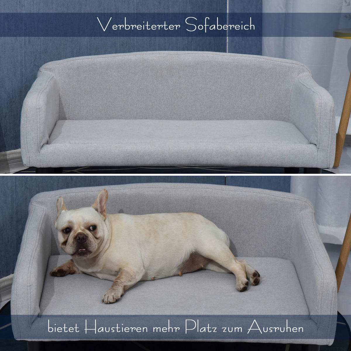 PawHut Hundesofa hellgrau Polyester B/H/L: ca. 82x36x54 cm Hundesofa - hellgrau (54,00/82,00/36,00cm) - PawHut