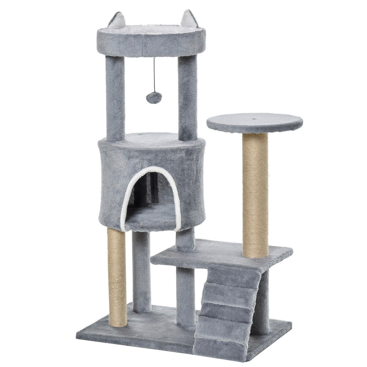PawHut Kratzbaum hellgrau Spanplatte B/H/L: ca. 30x100x60 cm Kratzbaum - hellgrau (60,00/30,00/100,00cm) - PawHut