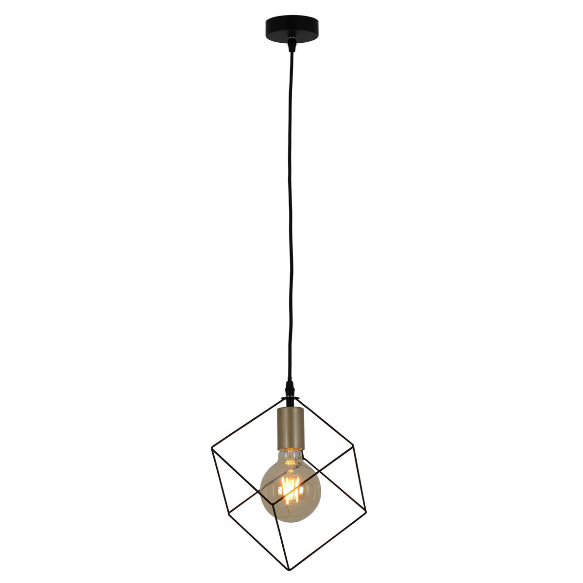 Näve Leuchten Pendelleuchte 6122022 schwarz Glas Metall B/H/T: ca. 16x118x16 cm E27 1 Brennstellen Canto - schwarz (16,00/118,00/16,00cm) - Näve Leuchten