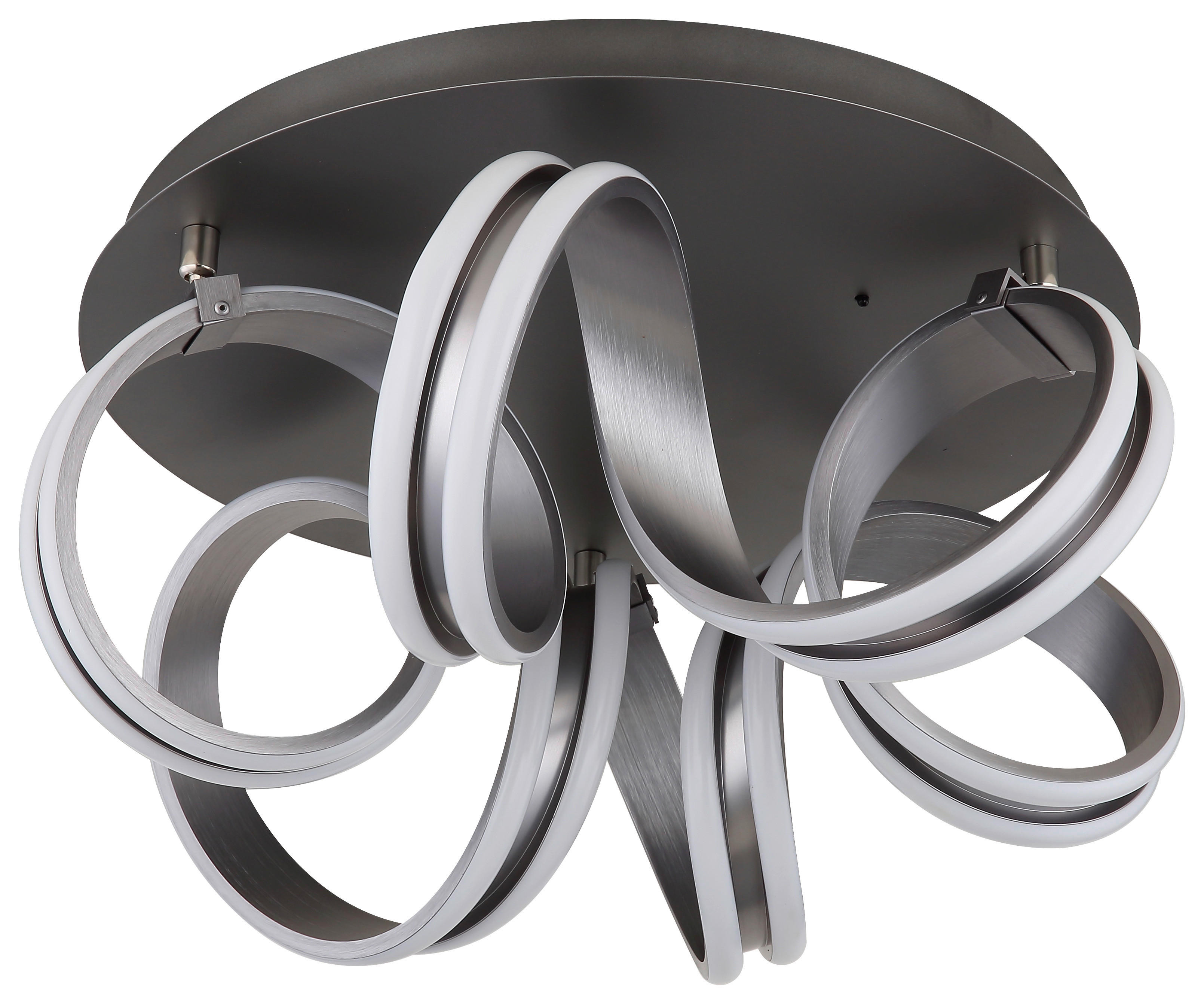 GLOBO Deckenleuchte dunkelgrau Opal Metall Aluminium H/D: ca. 25x54 cm 1 Brennstellen Kuni - Opal/dunkelgrau (54,00/25,00cm) - GLOBO
