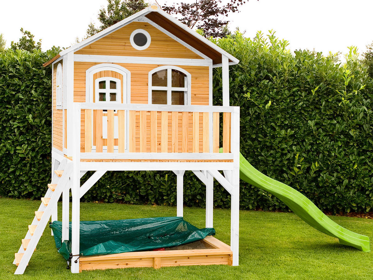 AXI Spielhaus Marc braun B/H/L: ca. 432x293x212 cm Marc - braun/weiß (212,00/432,00/293,00cm) - AXI