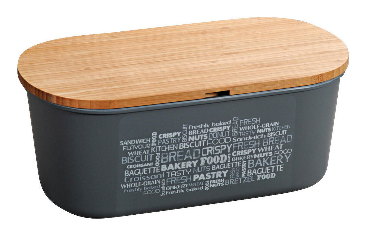 Kesper Brotbox grau Bambus B/H/L: ca. 18x14x34 cm Brotbox - grau (34,00/18,00/14,00cm) - Kesper