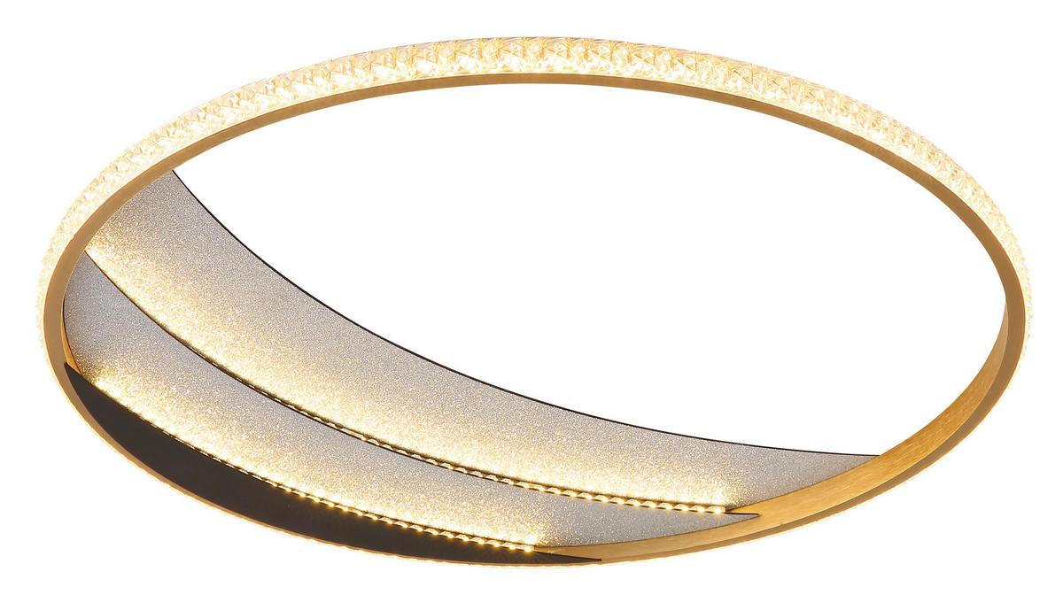 GLOBO Deckenleuchte gold klar schwarz Metall Kunststoff Aluminium H/D: ca. 6x52 cm 1 Brennstellen Constance - gold/klar (52,00/6,00cm) - GLOBO