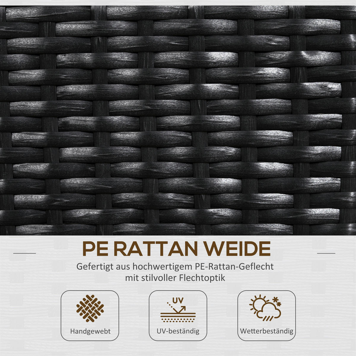 Outsunny Blumenkasten schwarz Polyrattan B/H/L: ca. 103x29x103 cm Blumenkasten - schwarz (103,00/103,00/29,00cm) - Outsunny