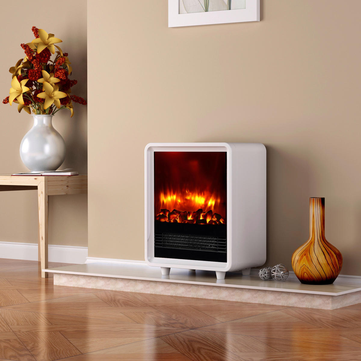 Balderia Elektrischer-Kamin George EF63B-WE B/H/L: ca. 17,5x37,5x30 cm Elektro-Kamin George - (30,00/17,50/37,50cm) - Balderia