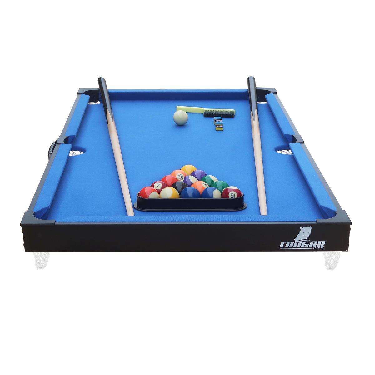 Cougar Billardtisch Mini B/H/L: ca. 64x12x118 cm Billiardtisch_Mini_Tragbar - blau/schwarz (118,00/64,00/12,00cm) - Cougar