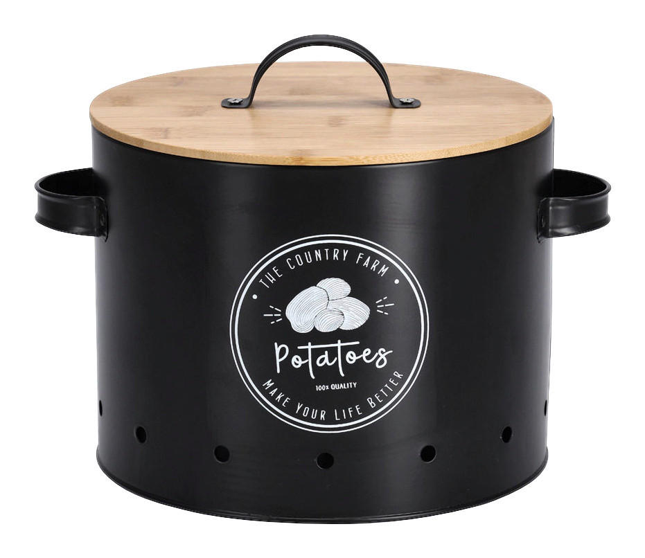 Zeller Vorratsdose natur B/H/L: ca. 28x21x28 cm Kartoffel-Vorratsdose - natur/schwarz (28,00/28,00/21,00cm) - Zeller