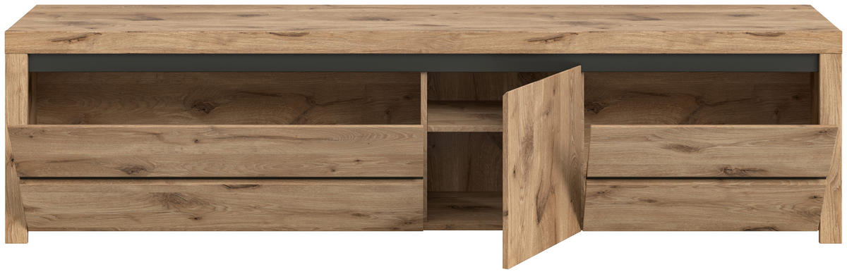 TV-Lowboard Woody Nox Oak Nachbildung anthrazit B/H/T: ca. 211x54x44 cm Woody - anthrazit (211,00/54,00/44,00cm)