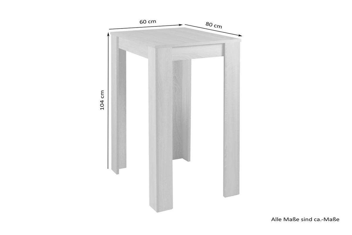 Bartisch NELE Eiche Old Wood Nachbildung Holzwerkstoff B/H/T: ca. 80x104x60 cm NELE - Eiche (80,00/104,00/60,00cm) - byLIVING