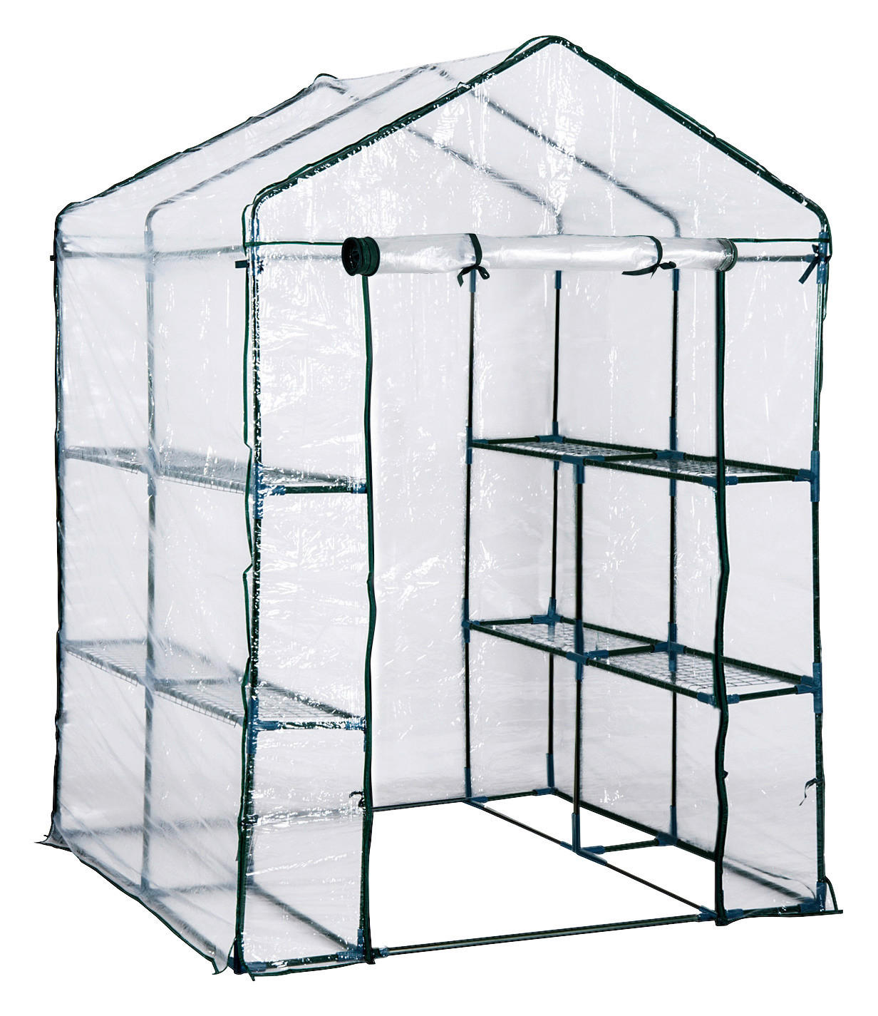 Outsunny Gewächshaus B/H/L: ca. 143x195x143 cm Gewächshaus MH01-0472 - dunkelgrün/transparent (143,00/143,00/195,00cm) - Outsunny