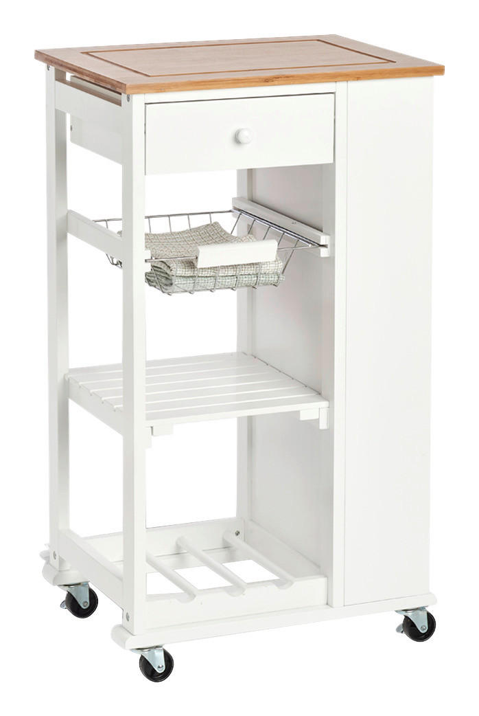 Zeller Küchenrollwagen weiß MDF B/H/L: ca. 50x86,5x37 cm