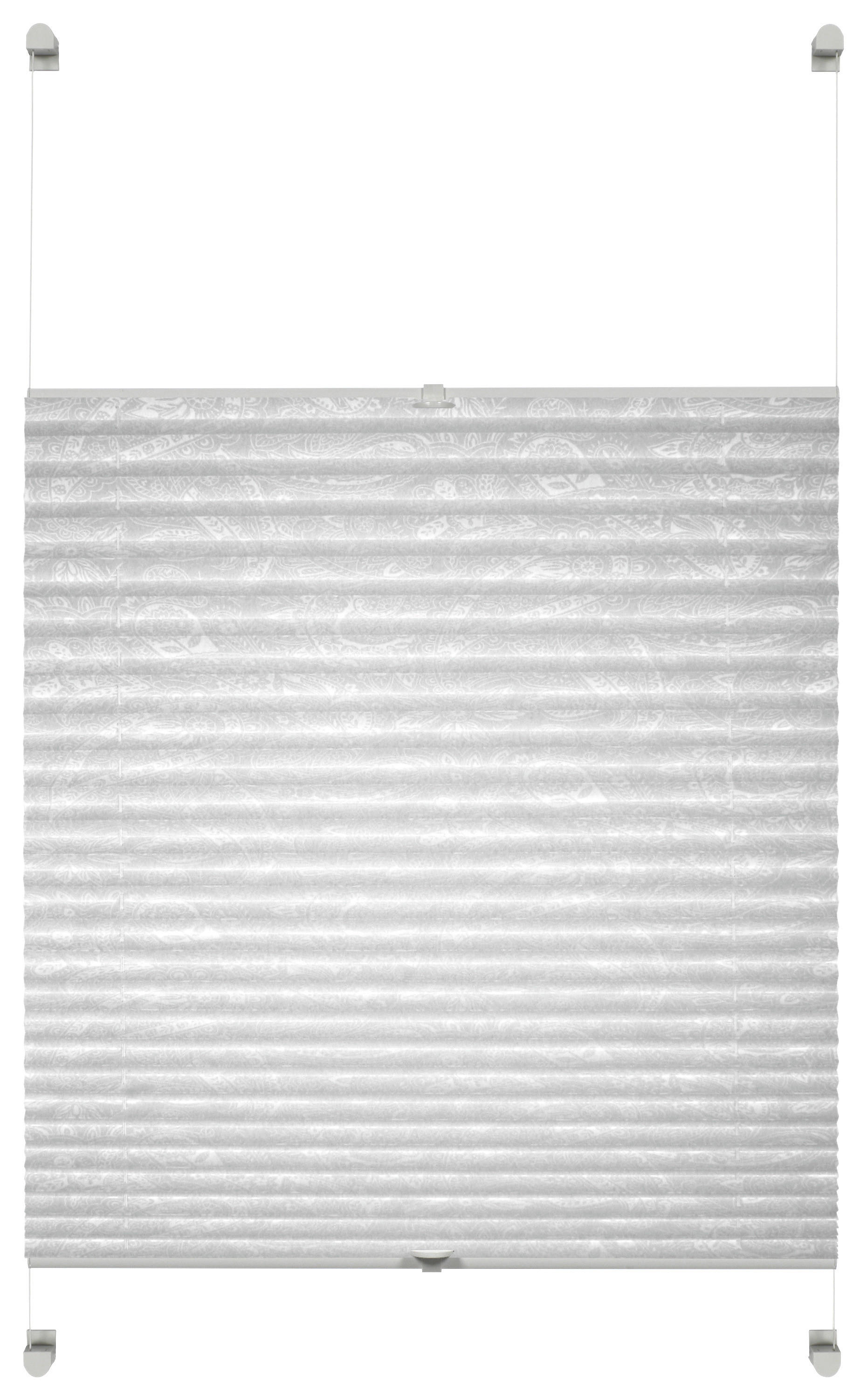 Thumbnail - Boviva Spannplissee Paisley weiß B/L: ca. 60x130 cm