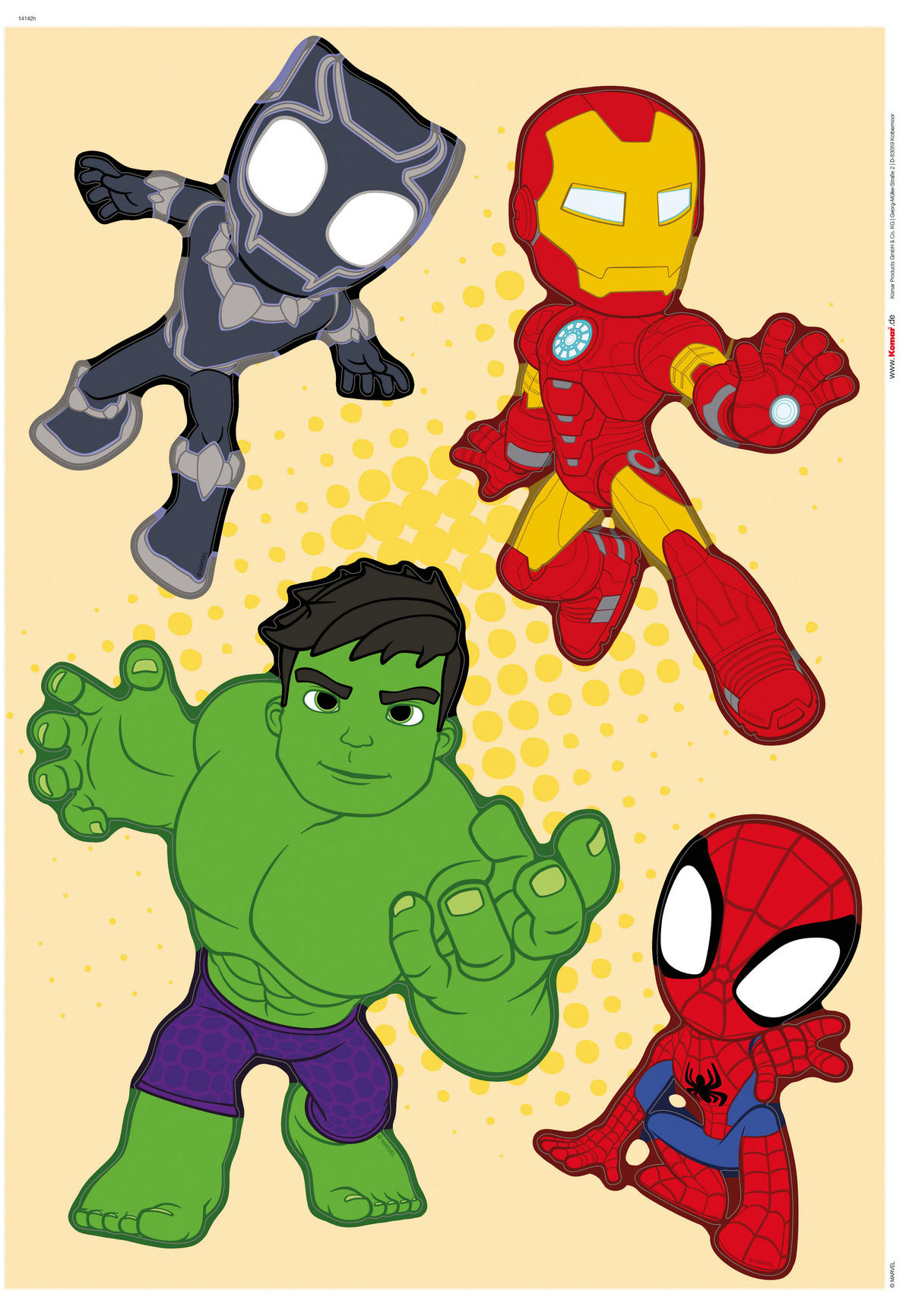 Komar Wandtattoo Spidey+Amazing Friends Power Group  Spidey+Amazing Friends Power Group B/L: ca. 50x70 cm Spidey+Amazing Friends Power Group - (50,00/70,00cm) - Komar