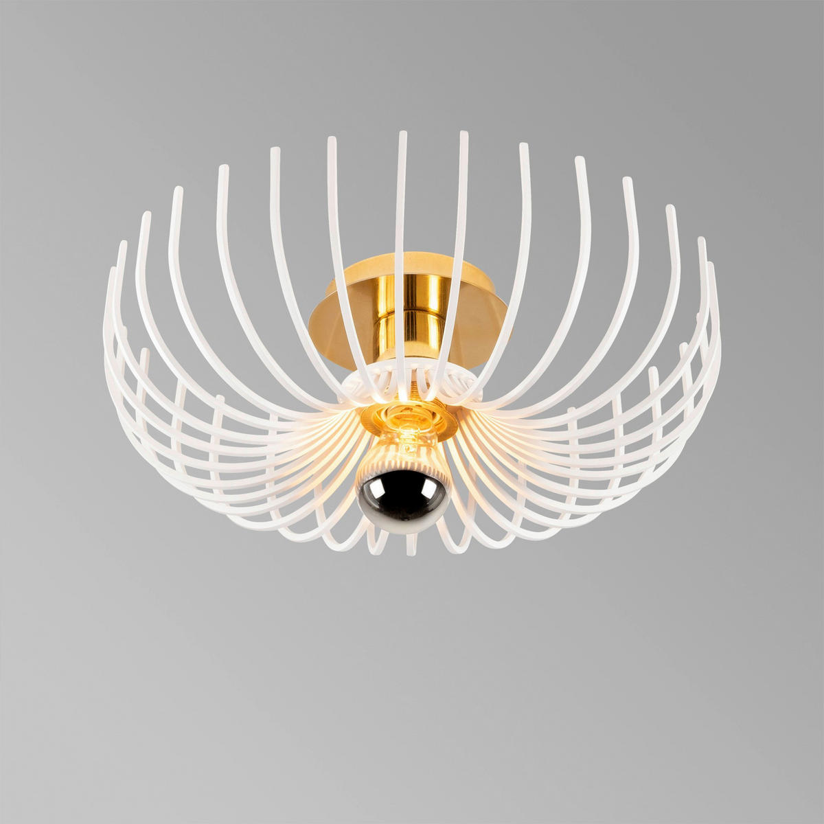 Opviq Deckenleuchte Aspendos weiß Metall B/H/T/L/D: ca. 36x12x36x36x36 cm E27 1 Brennstellen Aspendos - weiß (36,00/36,00/12,00cm) - Opviq