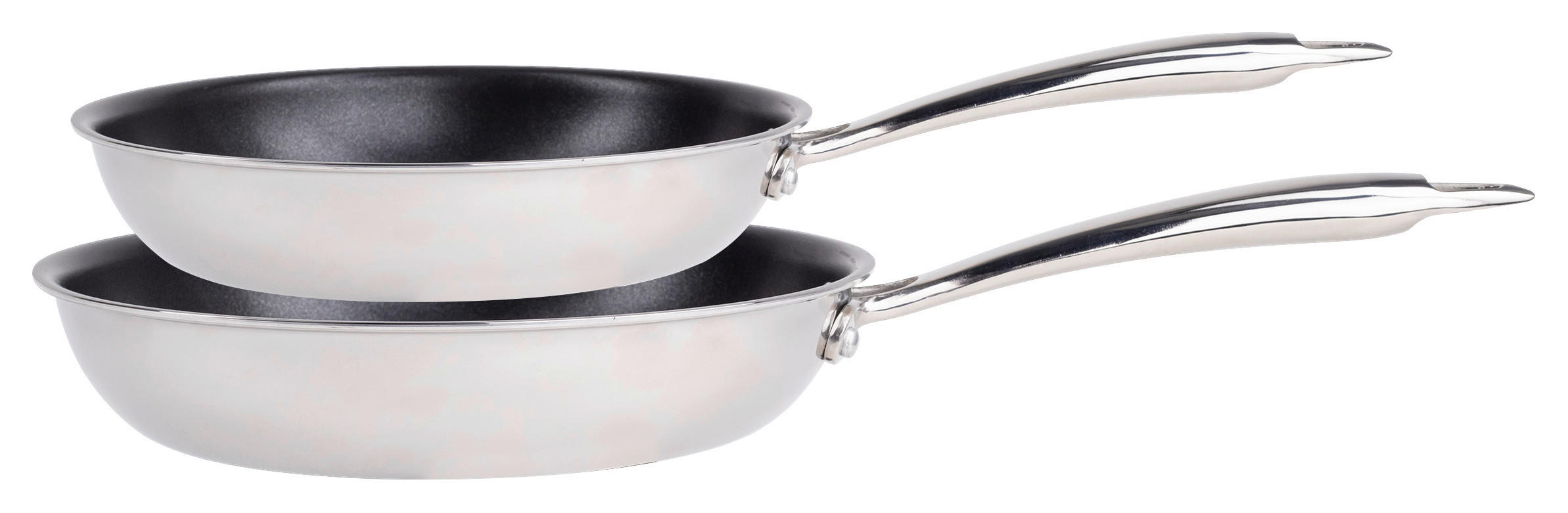 MASTERPRO Pfannenset PURE 3 silber Edelstahl 2 tlg. PURE 3 - silber - MASTERPRO