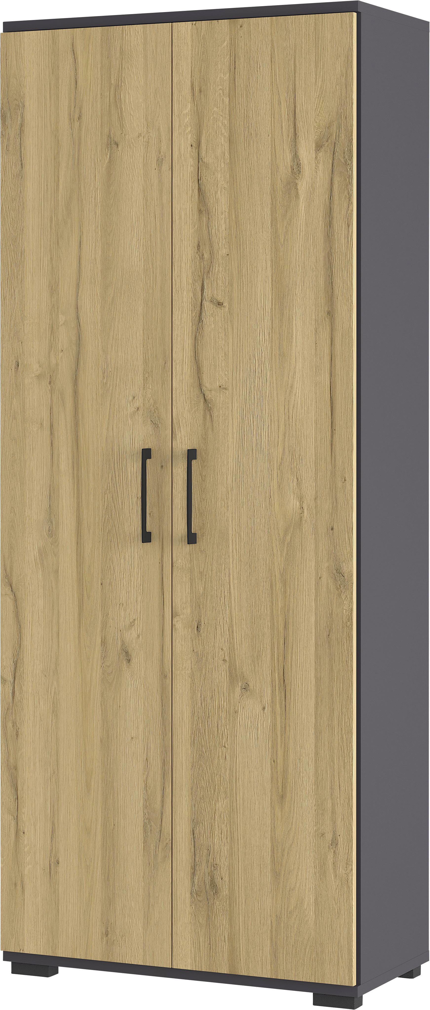 Aktenschrank 4250-564 Eiche Grand-Son Nachbildung Graphit B/H/T: ca. 80x200x40 cm 4250-564 - Eiche/Graphit (80,00/200,00/40,00cm) - Germania