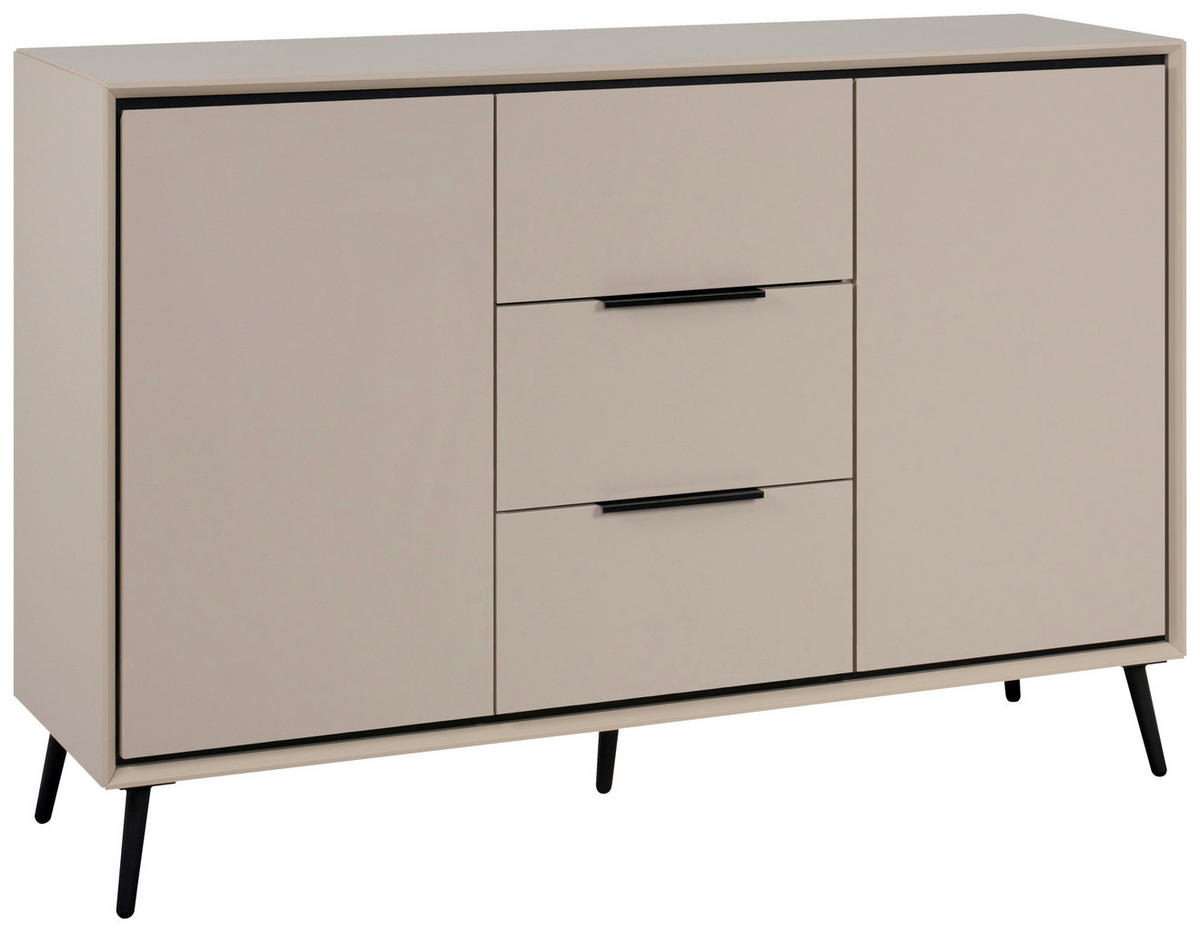 Kommode Arona sand schwarz B/H/T: ca. 135x90x38 cm Arona - sand/schwarz (135,00/90,00/38,00cm)