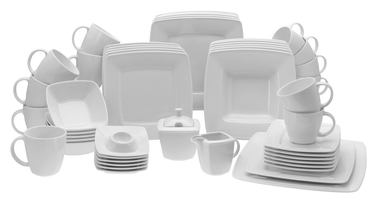 CreaTable Kombiservice Victoria weiß Porzellan 50 tlg. Victoria - weiß - CreaTable