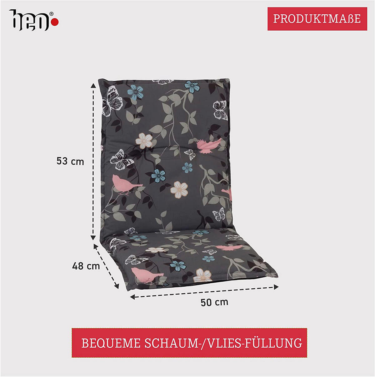 Beo Saumauflage für Niedriglehner Bregenz multicolor Polyester-Mischgewebe B/H/L: ca. 50x6x101 cm 2er Set Bregenz - multicolor (101,00/50,00/6,00cm) - Beo