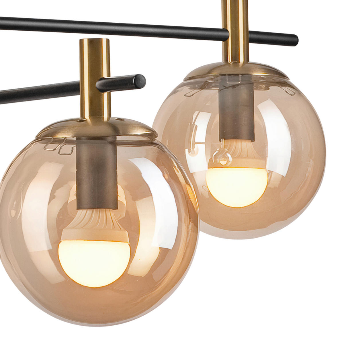 Lamkur Deckenleuchte gold Stahl Glas B/H/L: ca. 51x53x51 cm E14 6 Brennstellen LILOU - gold (51,00/51,00/53,00cm) - Lamkur